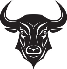 TaurusMark Artistic Bull Head Symbol ChargeGraffix Sleek Bull Head Vector Icon