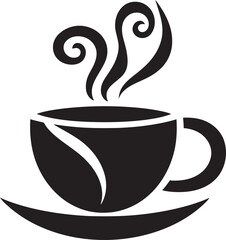 BrewMark Elegant Coffee Cup Symbol JavaGraffix Dynamic Vector Coffee Cup Emblem