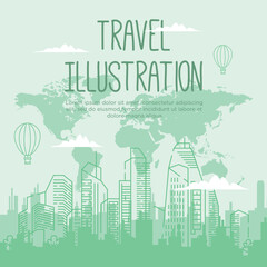 Fototapeta premium Flat background for vacation. Vector illustration