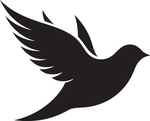 PeacefulSoar Sleek Vector Dove Emblem SereneWingsMark Elegant Dove Vector Logo
