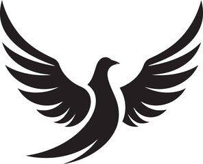 GracefulGlideGraffix Dynamic Dove Symbol QuackCraft Dynamic Duck Vector Emblem