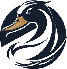 FeatheredFloatGraffix Sleek Vector Duck Emblem PondPaddleAura Dynamic Duck Symbol