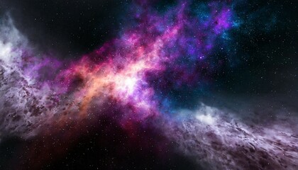Obraz na płótnie Canvas science fiction nebula background ai generated image