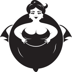 RadiantSelfAura Elegant Body Positivity Emblem EmpowerCurveMark Precision Woman Empowerment Symbol