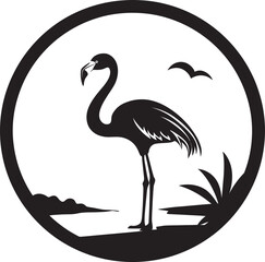 Naklejka premium Avian Grace Flamingo Logo Design Vivid Avian Plumage Flamingo Vector Icon