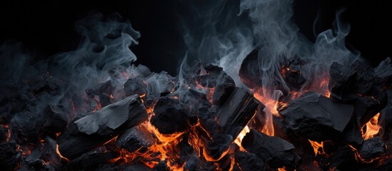 Fire ashes and coals have a dark grey-black texture. They're a flammable, hard rock.