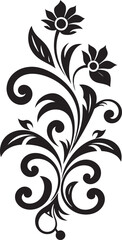 Enchanted Blooms Decorative Emblem Icon Artistic Flourish Vector Floral Emblem