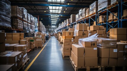 Diverse Full Warehouse at Max Capacity - AI Generated