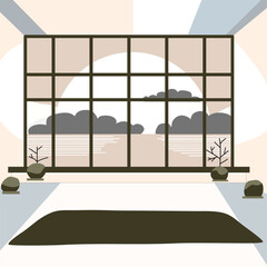 Modern yoga studio with window © Georgiy