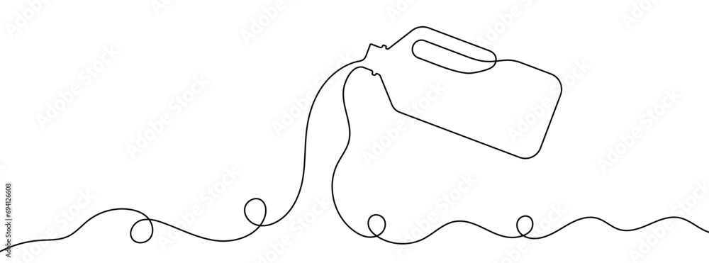 Poster continuous editable line drawing of bottle. bottle icon in one line.