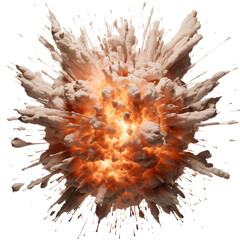Bomb explosion on transparent background. Generative AI - obrazy, fototapety, plakaty
