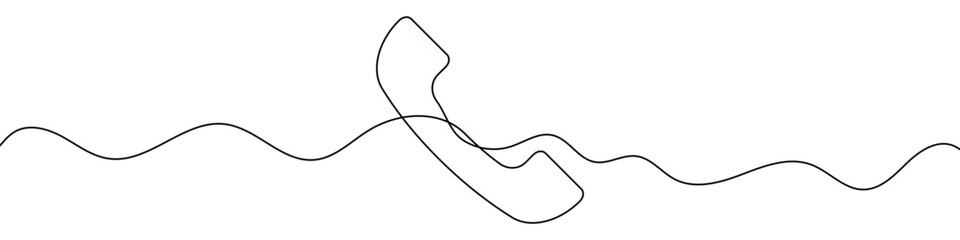 Continuous editable line drawing of handset. Single line sun hat icon.