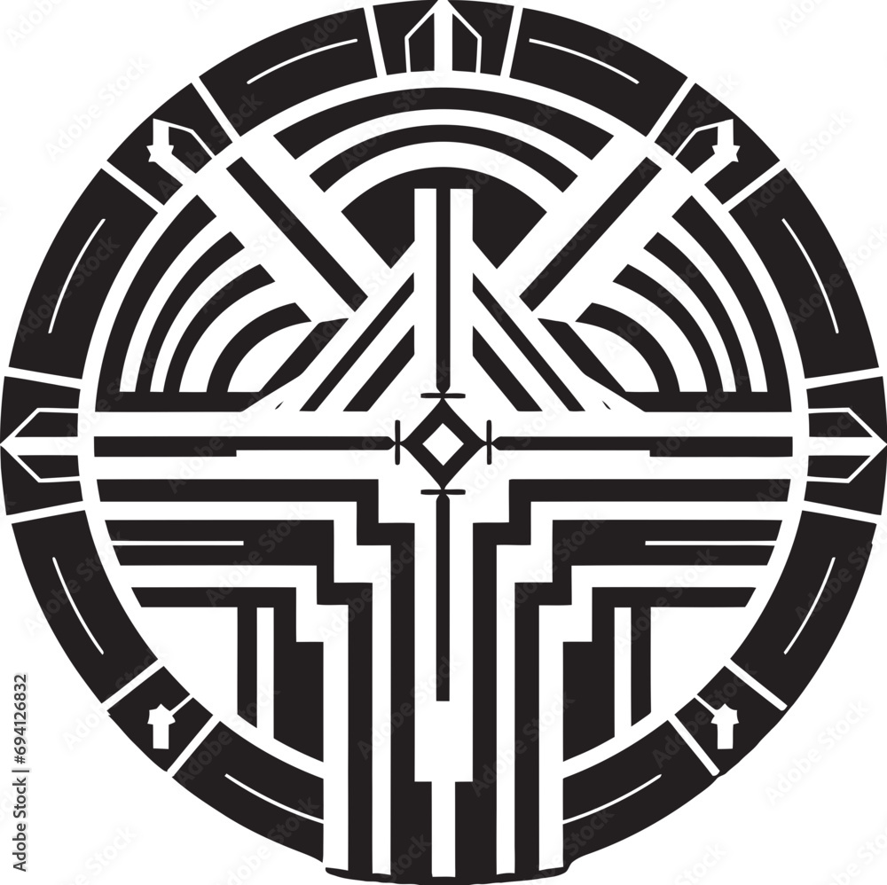Aufkleber angular art deco visions logo vector icon geometric deco patterns vector emblem design