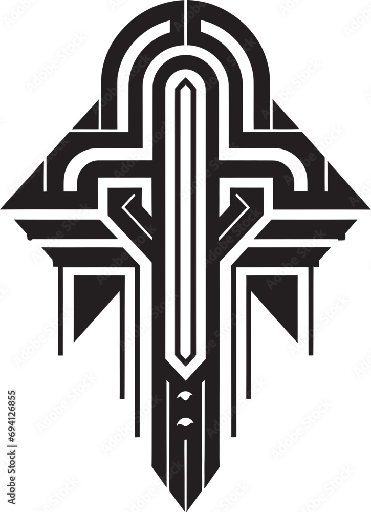 Aufkleber Artistic Deco Patterns Logo Vector Icon Deco Geometry Unleashed Vector Emblem Design