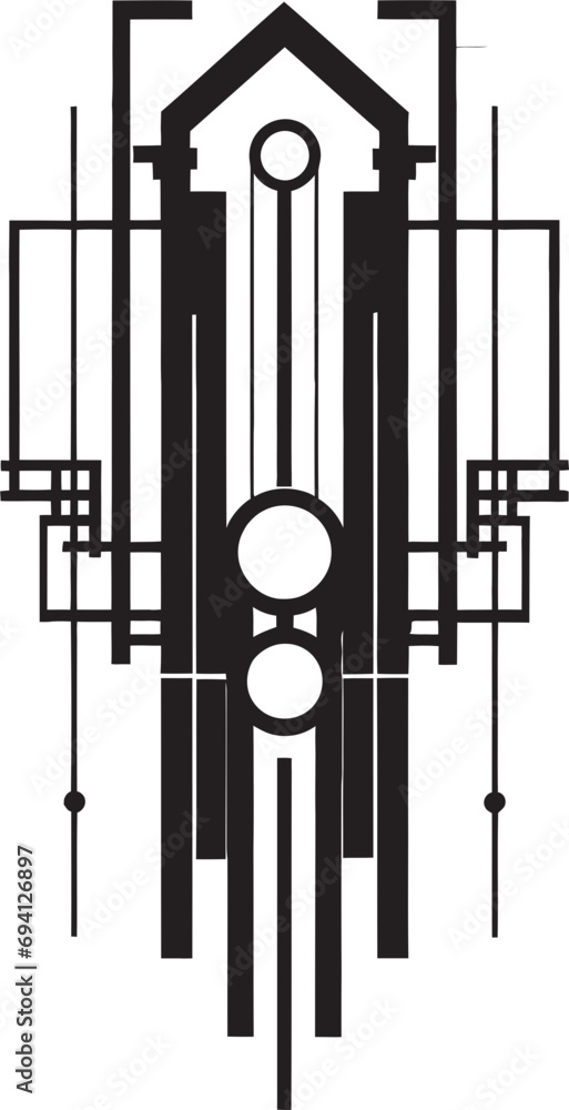 Poster angular deco symmetry vector emblem design deco prismatics logo vector design