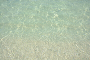 Clean and clear light blue water of Caribbean sea. 