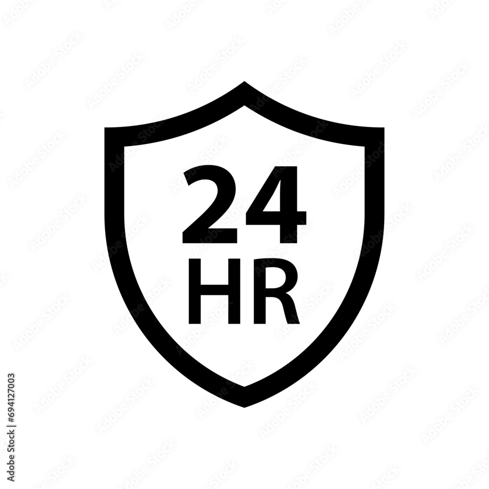 Wall mural protection shield 24 hour icon