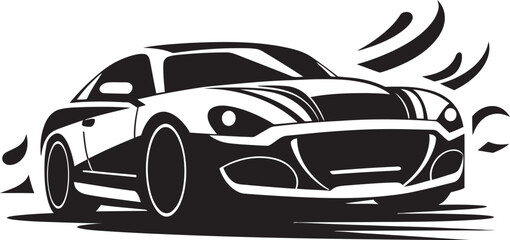 Futuristic Racing Emblem Modern Car Logo Vector Turbocharged Fusion Sports Car Iconic Design