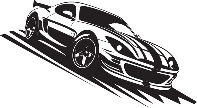 Sleek Sports Car Fusion Logo Vector Icon Racing Elegance Modern Car Emblem