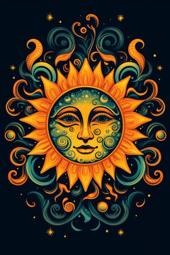 cute design of the sun in summer