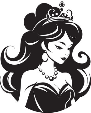Princess Persona Illuminated Iconic Logo Design Enchanted Heritage Unveiled Vector Logo Icon