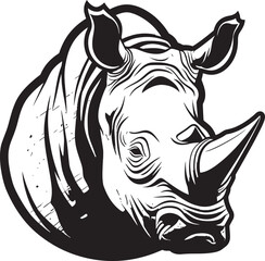 Rhinos Majesty Iconic Emblem Design Horned Dominance Logo Vector Icon