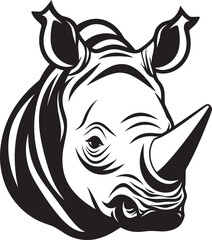 Horned Dominance Logo Vector Icon Unyielding Rhino Iconic Logo Design