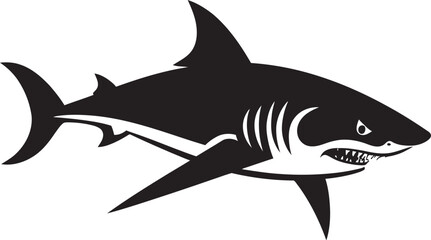 Obraz premium Powerful Predator Shark Icon Design Abyssal Ruler Vector Logo Emblem