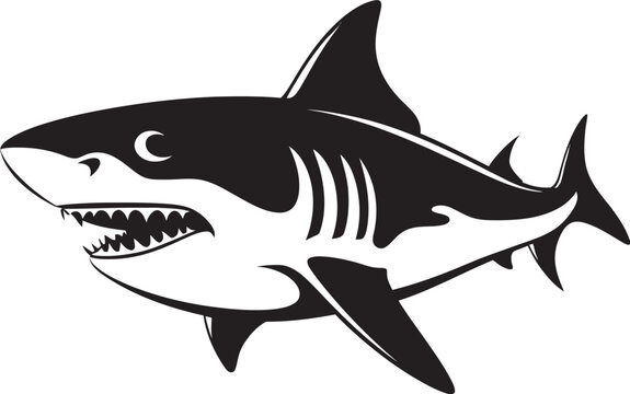 Sharks Dominion Iconic Logo Design Ferocious Fins Logo Vector Icon