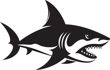 Savage Shark Silhouette Revealed Vector Logo Design Sharks Maritime Presence Unleashed Iconic Emblem Icon