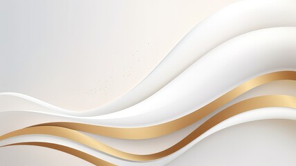 Abstract modern white background paper cut style with golden line Luxury concept
