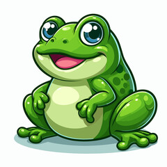 Fototapeta premium Green frog cartoon character. Vector clip art illustration with simple gradients. All in a single layer. Generative AI