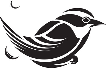 Serenade in Flight Sparrow Logo Icon Berry Bloom Strawberry Emblem