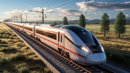 European High Speed Train in Motion