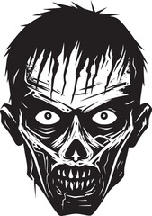 Ghoulish Glyph Vector Zombie Emblem Dreadful Designs Iconic Zombie Logo