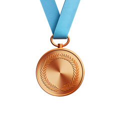 Bronze medal success isolated on transparent background, cut out, png, 3rd victory medal in isolated competition, symbolizing achievement and winning the championship