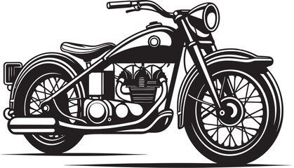 Retro Ridescape Vintage Motorbike Emblem Classic Cruiser Motorcycle Icon