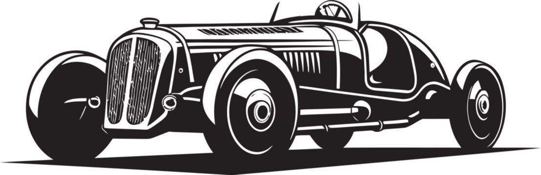 Classic Championship F1 Emblem Design Old School Speed Vintage F1 Car Icon