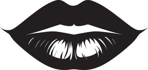 Chic Couture Lips Logo Icon Sensuous Secret Femme Lips Emblem