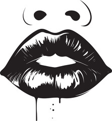 Chic Couture Lips Badge Sensuous Secret Lips Logo Icon