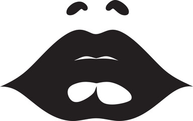 Sultry Secret Female Lips Emblem Radiant Rouge Lips Logo Icon