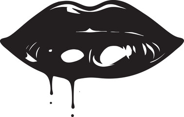 Feminine Flourish Lips Insignia Chic Couture Lips Badge