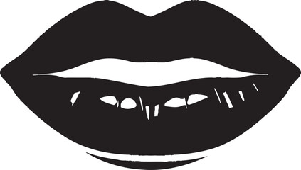 Sultry Secret Female Lips Emblem Radiant Rouge Lips Logo Icon