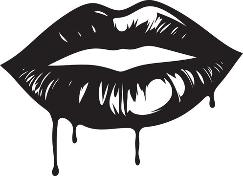 recommend clip art: Subtle Seduction Lips Badge Femme Finesse Lips Logo Icon