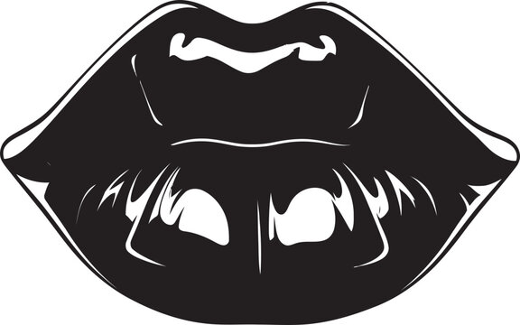black lips graphic, glossy, open mouth clip art preview