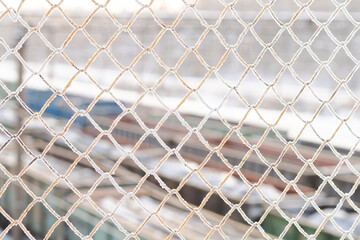 Fototapeta premium Hoarfrost fence