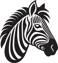 Monochrome Gallop Zebra Logo Icon Savannah Spirit Vector Zebra Mark