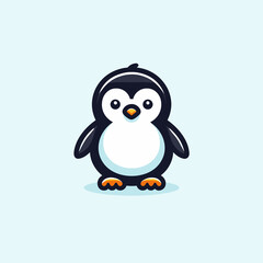 penguin vector icon logo baby cartoon character illustration symbol graphic doodle. Vector clip art illustration with simple gradients. All in a single layer. Generative AI
