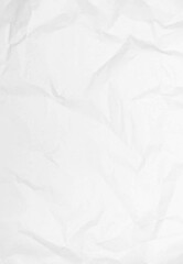 realistic crumpled paper texture vector background. White wrinkled sheet