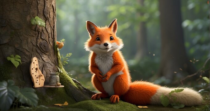 Deep within the woodland, a sly fox and a chatty squirrel engage in a lively exchange about their dreams. The fox  Generative AI